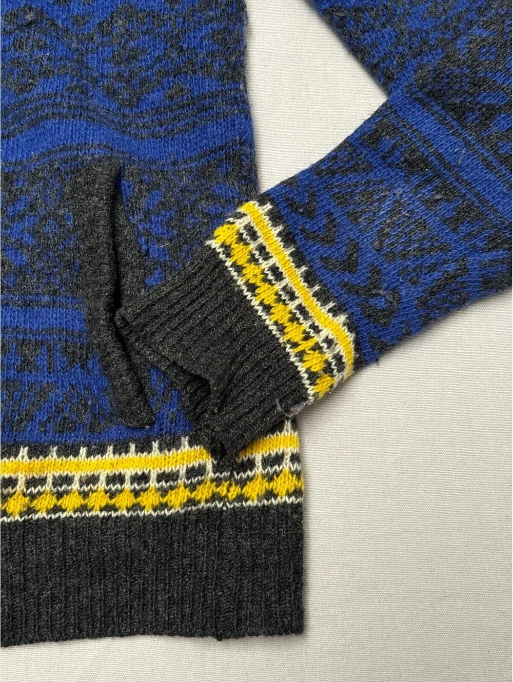 Summit Sweater European Blue Black Yellow Zip-Up UK - M